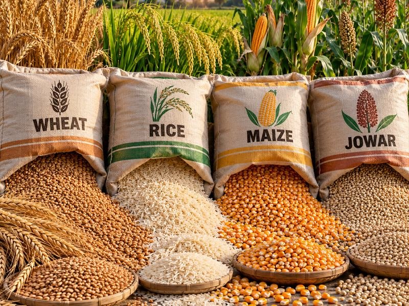 Assorted grains and cereals